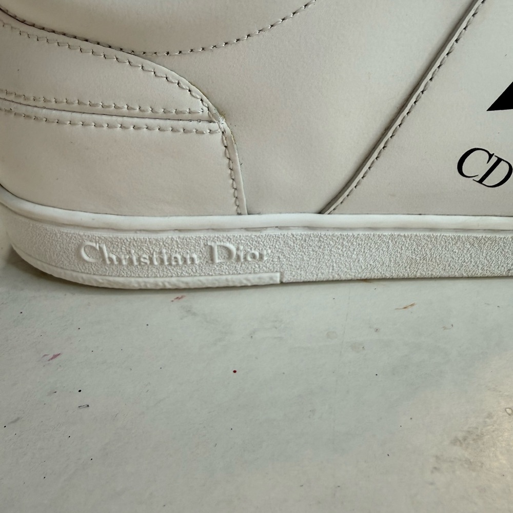 Christian Dior Star Walk Sneakers White Leather Suede Star CD Logo - Picture 6 of 12